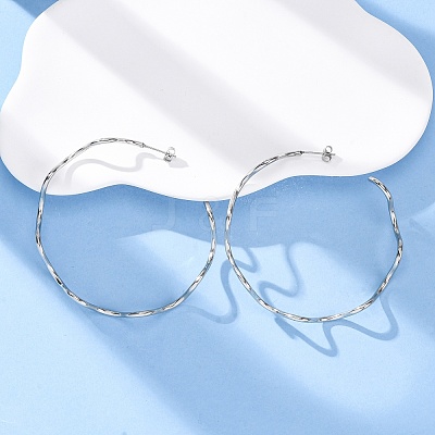 304 Stainless Steel Wavy Stud Earrings EJEW-R028-02P-1