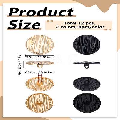 1-Hole Alloy Shank Buttons BUTT-LP0001-64B-1