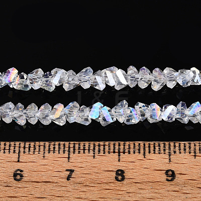 Electroplate Transparent Glass Beads Strands GLAA-N021-4mm-11-1