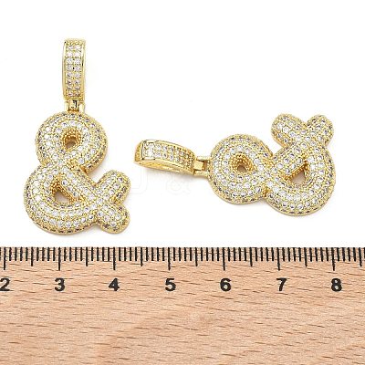 Brass Micro Pave Cubic Zirconia Pendants KK-P345-17G-04-1