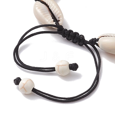 3Pcs 3 Colors Natural Shell Braided Bead Bracelets Set BJEW-JB10111-1