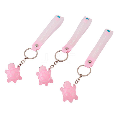 3Pcs PVC Tortoise Pendant Keychains KEYC-TADJ0001-02D-1