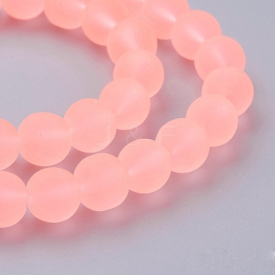 Baking Paint Transparent Glass Bead Strands X-GLAA-S031-8mm-28-1