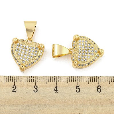 Brass Micro Pave Clear Cubic Zirconia Pendants ZIRC-P115-07C-G-1