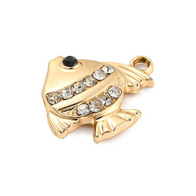 UV Plating Alloy Rhinestone Pendants PALLOY-D026-13G-1