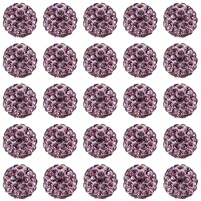 200Pcs Pave Disco Ball Beads RB-PA0001-11F-1