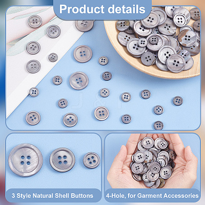 3 Style Natural Shell Buttons BUTT-PH0001-21-1