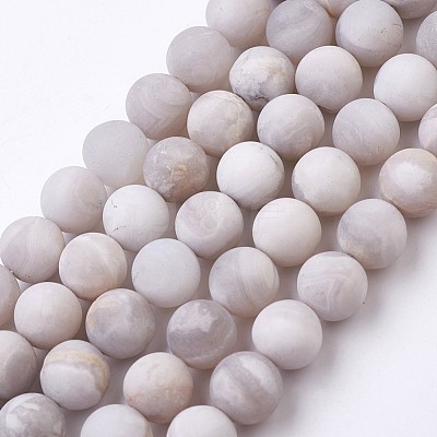 Natural White Agate Bead Strands G-J376-02-10mm-1