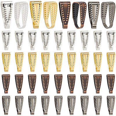 480Pcs 4 Colors Brass Snap on Bails KK-SP0002-23-1