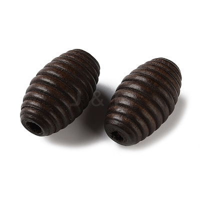 Spray Painted Wooden European Beads WOOD-A029-04-1