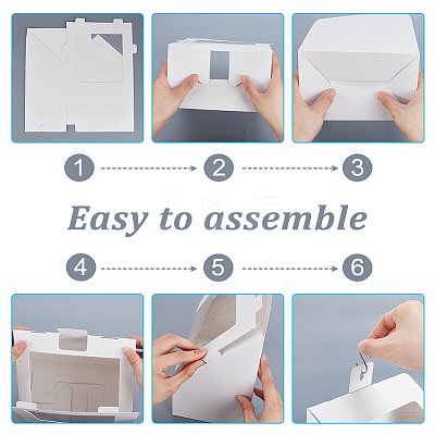 Foldable Cardboard Gift Cap Storage Boxes with Clear PVC Window LS-CON-WH0099-67A-1
