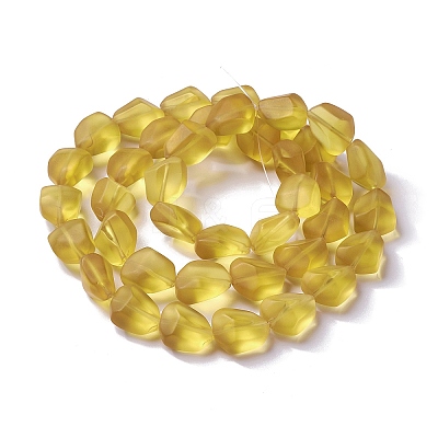 Transparent Frosted Glass Beads Strands FGLA-S001-02D-1