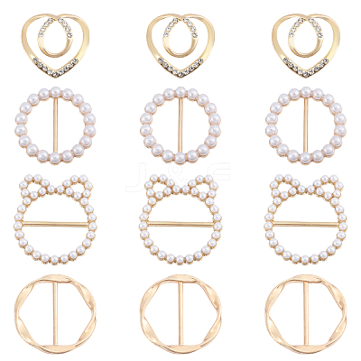 12Pcs 4 Styles Alloy Resin Buckle Clasps FIND-GL0002-20-1