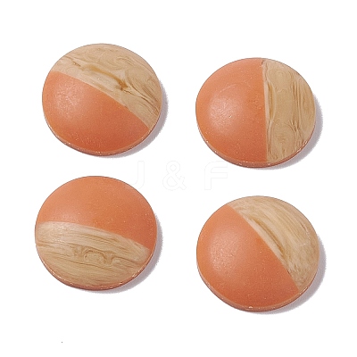Two Tone Wood Grain Frosted Imitation Leather Style Resin Cabochons LS-RESI-G053-01A-1