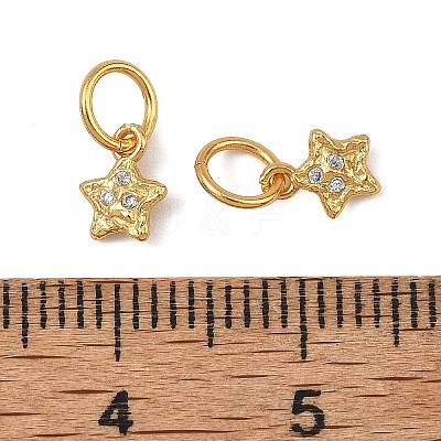 Brass Micro Pave Clear Cubic Zirconia Charms KK-F941-31A-G-1