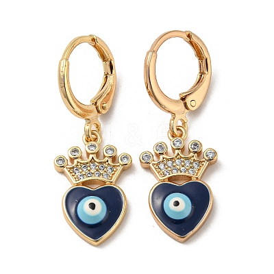 Golden Brass Dangle Leverback Earrings EJEW-A033-08G-01-1