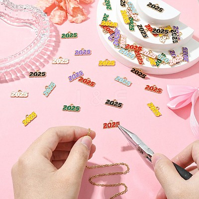80Pcs 8 Colors Alloy Enamel Pendants ENAM-CJ0006-86-1