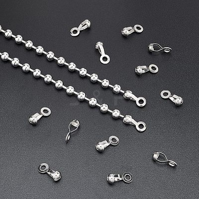 24Pcs 304 Stainless Steel Ball Chain Connectors STAS-NB0001-25-1