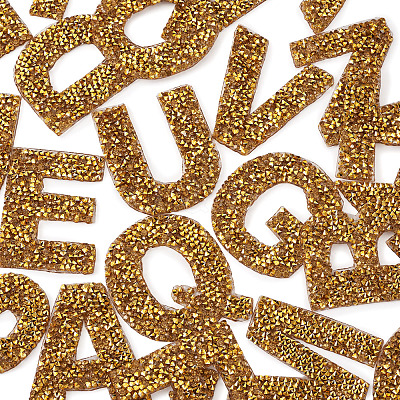 Alphabet Rhinestone Patches FW-TAC0001-01F-1