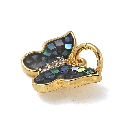 Brass Micro Pave Cubic Zirconia Charms KK-U046-16G-01-1