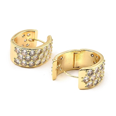 Brass with Cubic Zirconia Cuff Earrings EJEW-K254-06G-1