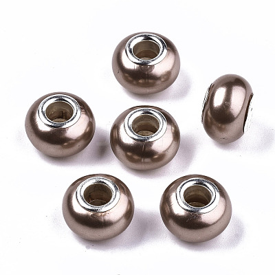 Imitation Pearl Style Resin European Beads RPDL-T003-001B-1