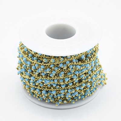 Handmade Glass Beaded Chains CHC-I026-H-01G-1