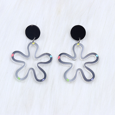 Flower Acrylic Dangle Stud Earrings FS-WG333B2-01-1