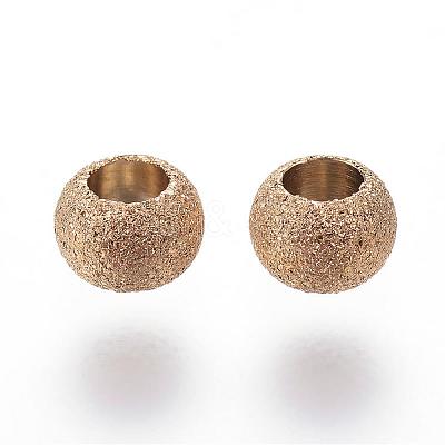 Ion Plating(IP) 304 Stainless Steel Textured Spacer Beads STAS-P108-04G-1