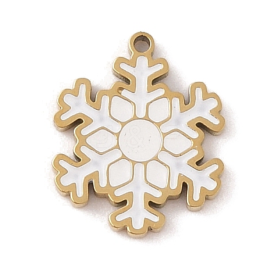 Christmas Theme Ion Plating(IP) 304 Stainless Steel Enamel Charms X1-STAS-Z083-08G-07-1