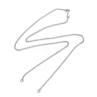 Rhodium Plated 925 Sterling Silver Textured Link Chain Necklaces Making STER-B001-04P-1