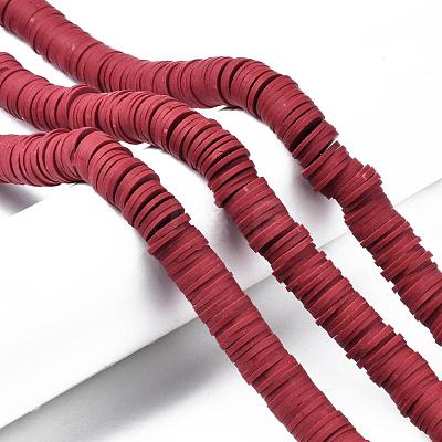 Flat Round Handmade Polymer Clay Beads CLAY-R067-12mm-29-1