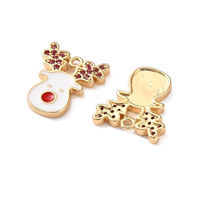 Brass Micro Pave Cubic Zirconia Pendants KK-D420-01G-02-1