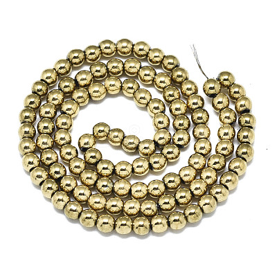 Electroplate Non-magnetic Synthetic Hematite Beads Strands G-S352-52B-01-1