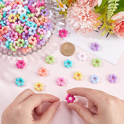 200Pcs Opaque Acrylic Bead Frames TACR-SP0001-17-1