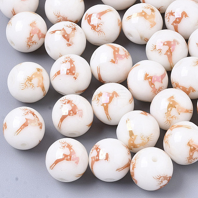 Christmas Opaque Glass Beads LS-EGLA-R113-03A-1