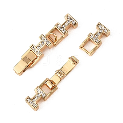 SHEGRACE Brass Micro Pave Clear Cubic Zirconia Fold Over Claps XGRQ5K256-843G-1