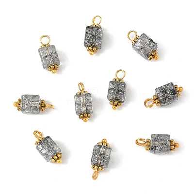 10Pcs Crackle Glass Pendants PALLOY-YW00067-09-1
