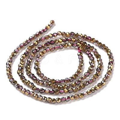 Transparent Electroplate Glass Beads Strands GLAA-H021-01A-HP07-1