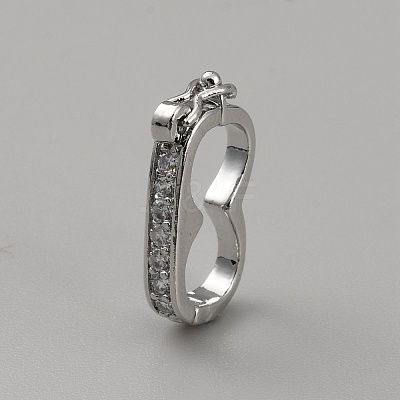 Brass Micro Pave Clear Cubic Zirconia Twister Clasps KK-WH0064-04P-1