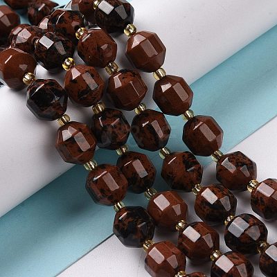 Natural Mahogany Obsidian Beads Strands G-G990-F12-1