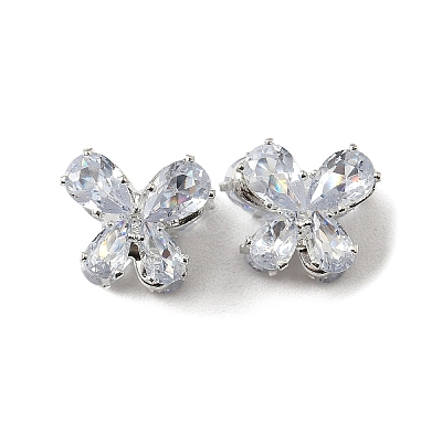 Brass Micro Pave Cubic Zirconia Beads KK-S336-13S-A-1
