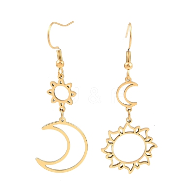 Bohemian Styles 304 Stainless Steel Dangle Earrings EJEW-F380-01G-1