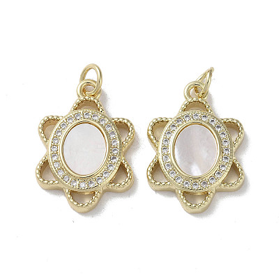 Brass Micro Pave Cubic Zirconia Pendants KK-G485-26A-G-1
