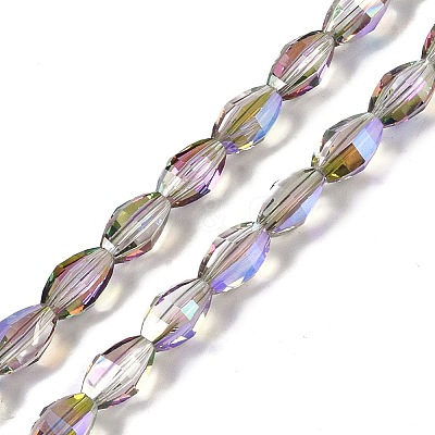 Electroplate Glass Beads Strands GLAA-Q101-03A-HP03-1