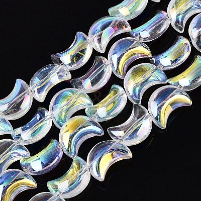 Electroplate Transparent Glass Beads Strands EGLA-N057-09A-01-1
