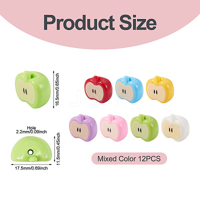 12Pcs Opaque Acrylic Beads MACR-TADJ0001-06C-1