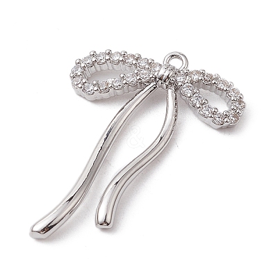 Rack Plating Brass Micro Pave Clear Cubic Zirconia Pendants LS-KK-H463-12P-1