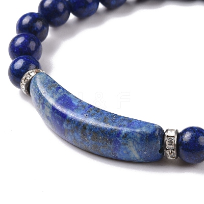 Natural Lapis Lazuli Beads Charm Bracelets BJEW-K164-B05-1