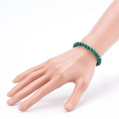 Natural Malachite Beaded Stretch Bracelets BJEW-JB05991-1